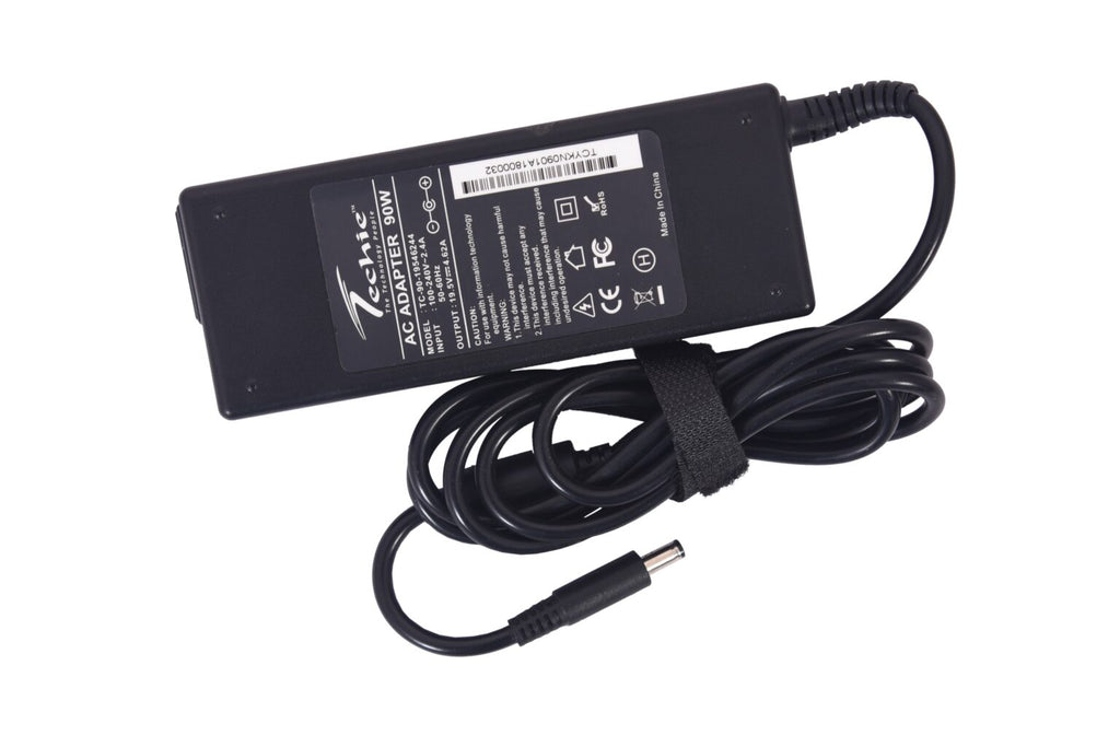 Techie 90W Laptop Charger for Dell Inspiron 15 3521, 15R 5010, 15R 5537, 17 5748, Latitude 14 E5450, Vostro 3560, Studio XPS 16 Series (19.5V, 4.62A) | 7.4 × 5.0 mm Pin