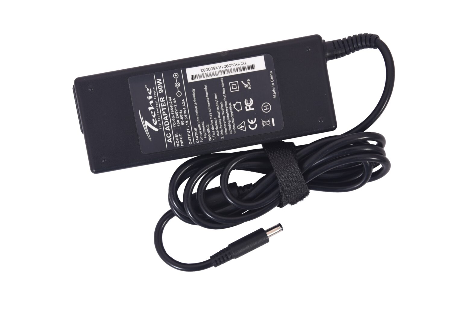 Techie 90W Laptop Charger for Dell Inspiron 15 3521, 15R 5010, 15R 5537, 17 5748, Latitude 14 E5450, Vostro 3560, Studio XPS 16 Series (19.5V, 4.62A) | 7.4 × 5.0 mm Pin