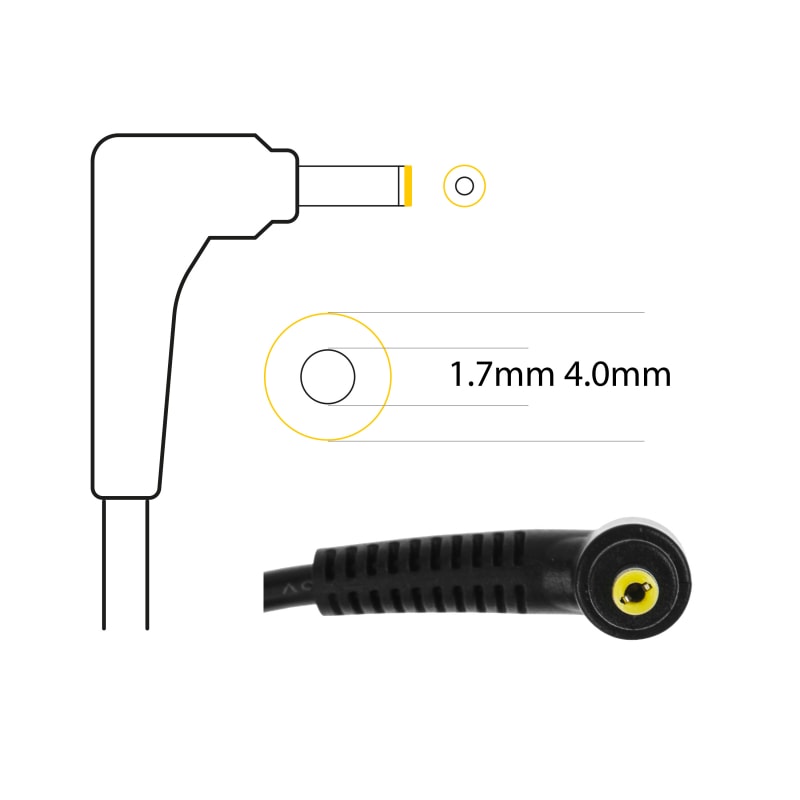 Techie Compatible Lenovo 65W Laptop Charger for IdeaPad 100-15IBD, 320-15ISK Series (20V, 3.25A) | 4.0 × 1.7 mm Pin