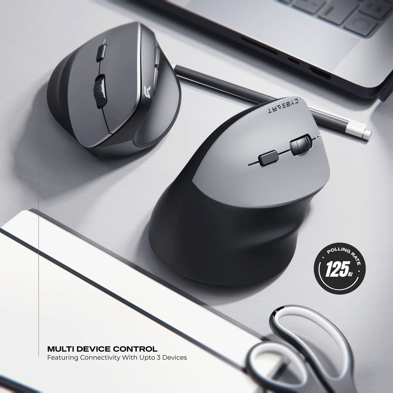 CYBEART | Arcus Wireless Ergonomic Mouse-black