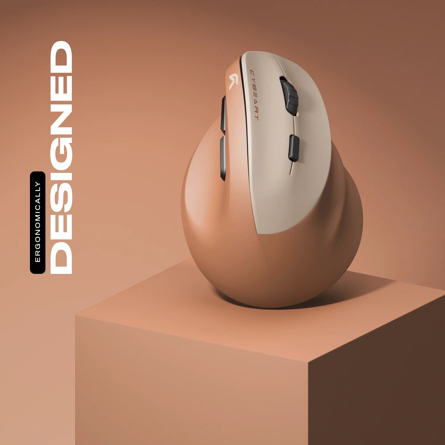 CYBEART | Arcus Wireless Ergonomic Mouse-Mocha mousse