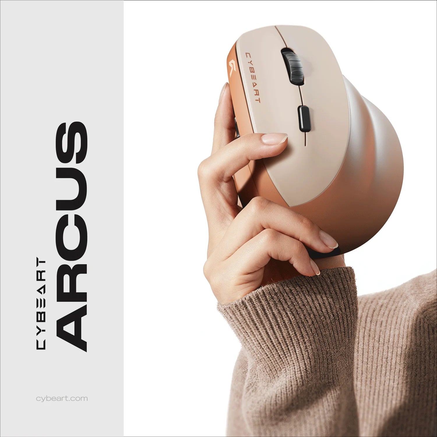 CYBEART | Arcus Wireless Ergonomic Mouse-Mocha mousse