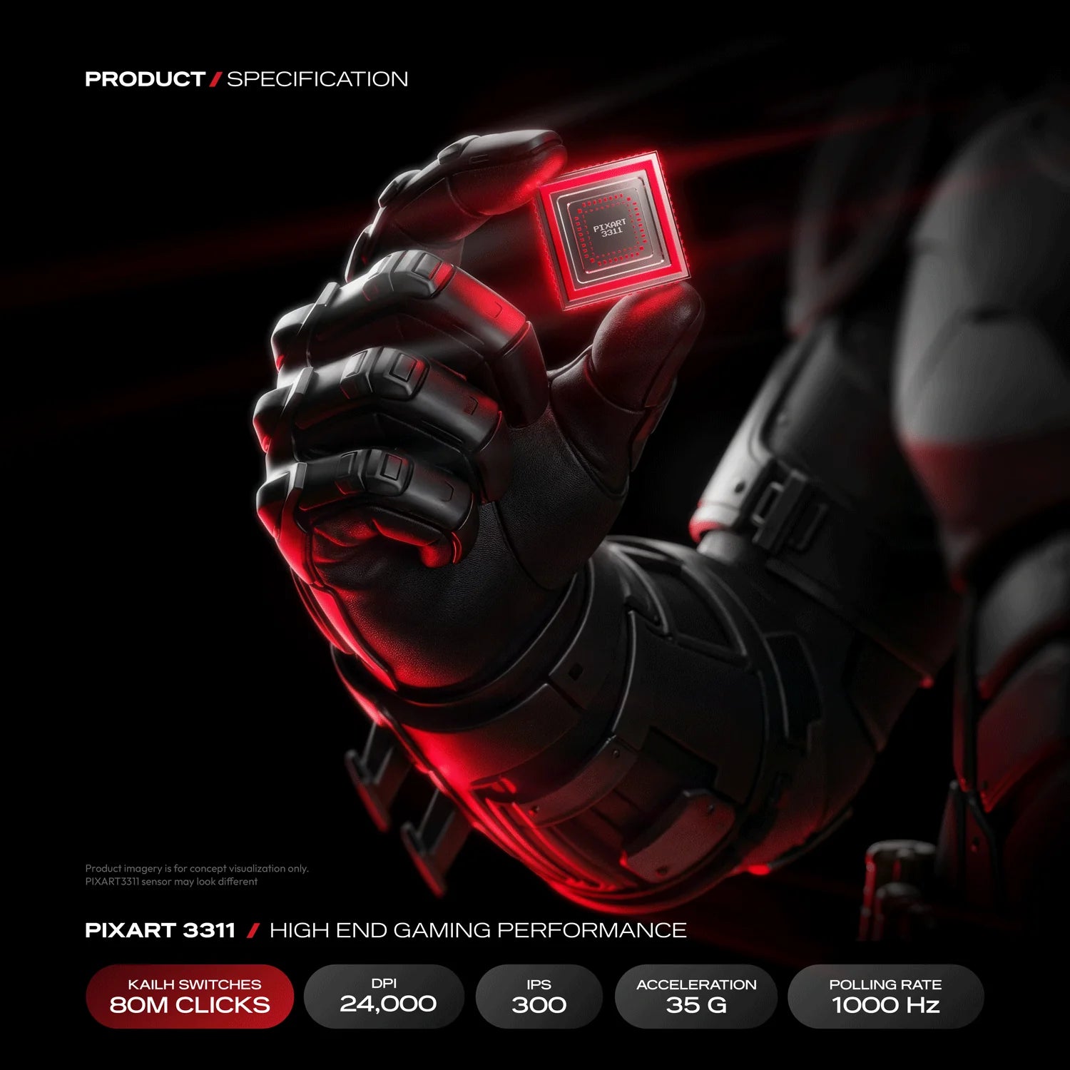 CYBEART | Artemis – Batman Edition - 1K 52g Ultra-light Hot-Swap Battery Tri-Mode Wireless Gaming Mouse