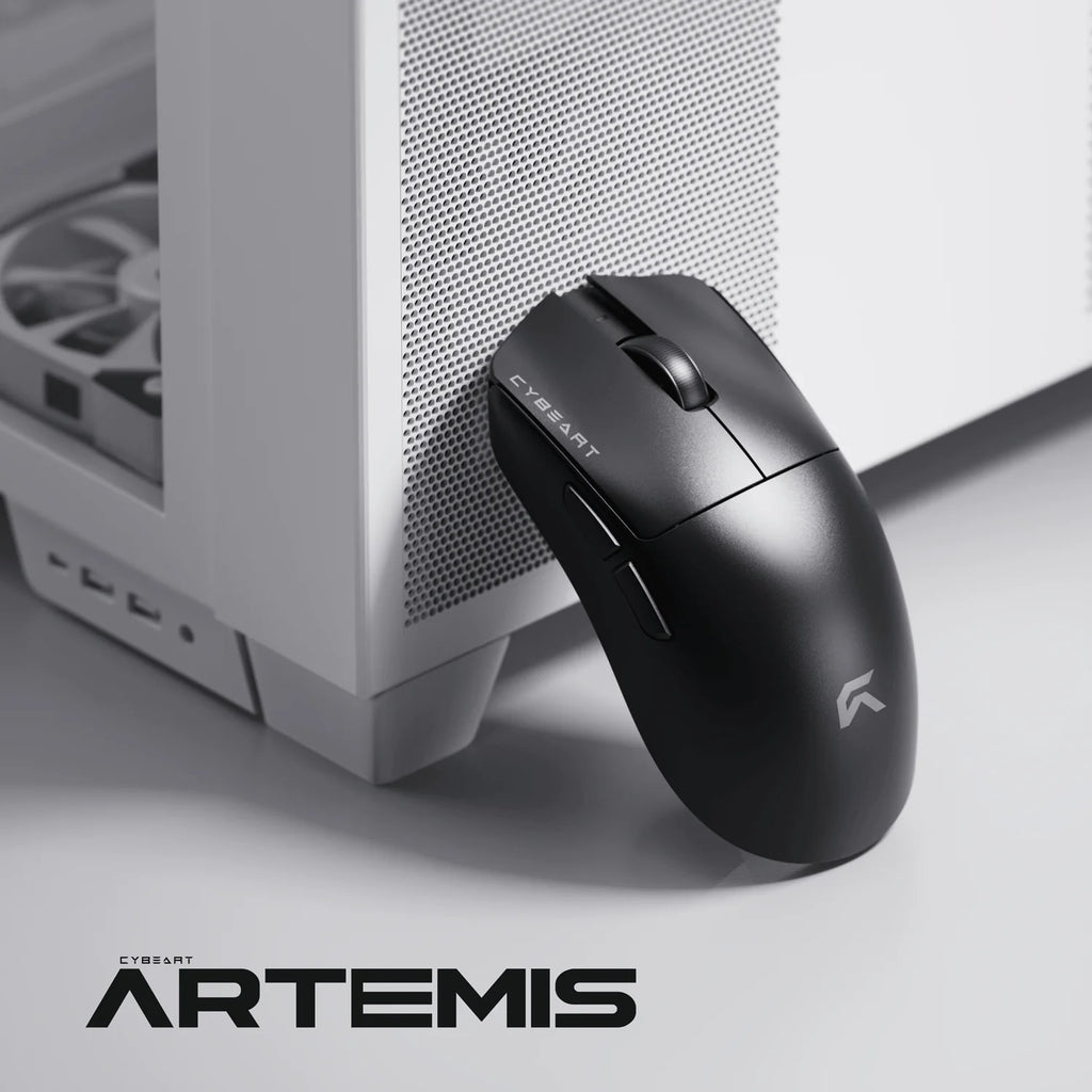 CYBEART | Artemis - 1K 52g Ultra-light Hot-Swap Battery Tri-Mode Wireless Gaming Mouse - Black