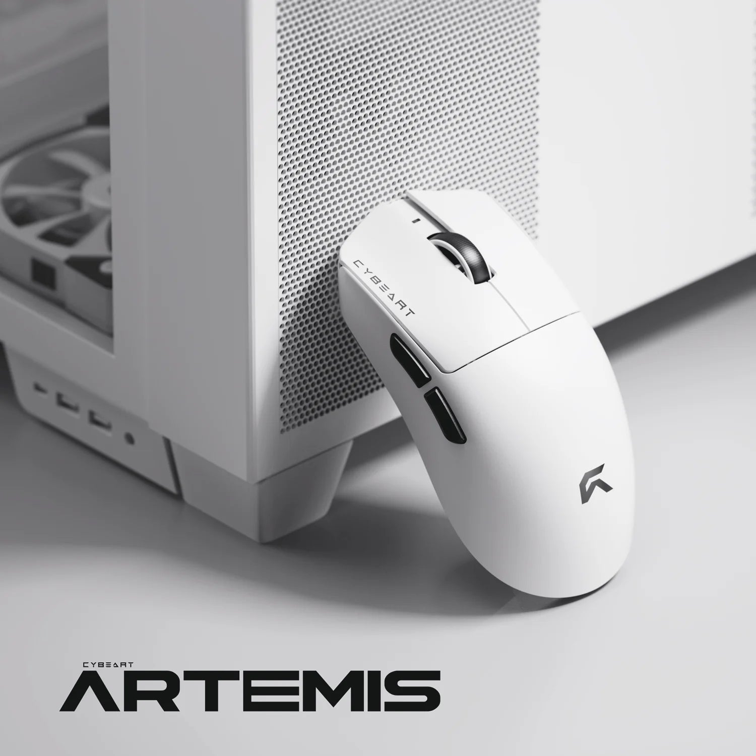 CYBEART | Artemis - 1K 52g Ultra-light Hot-Swap Battery Tri-Mode Wireless Gaming Mouse - White