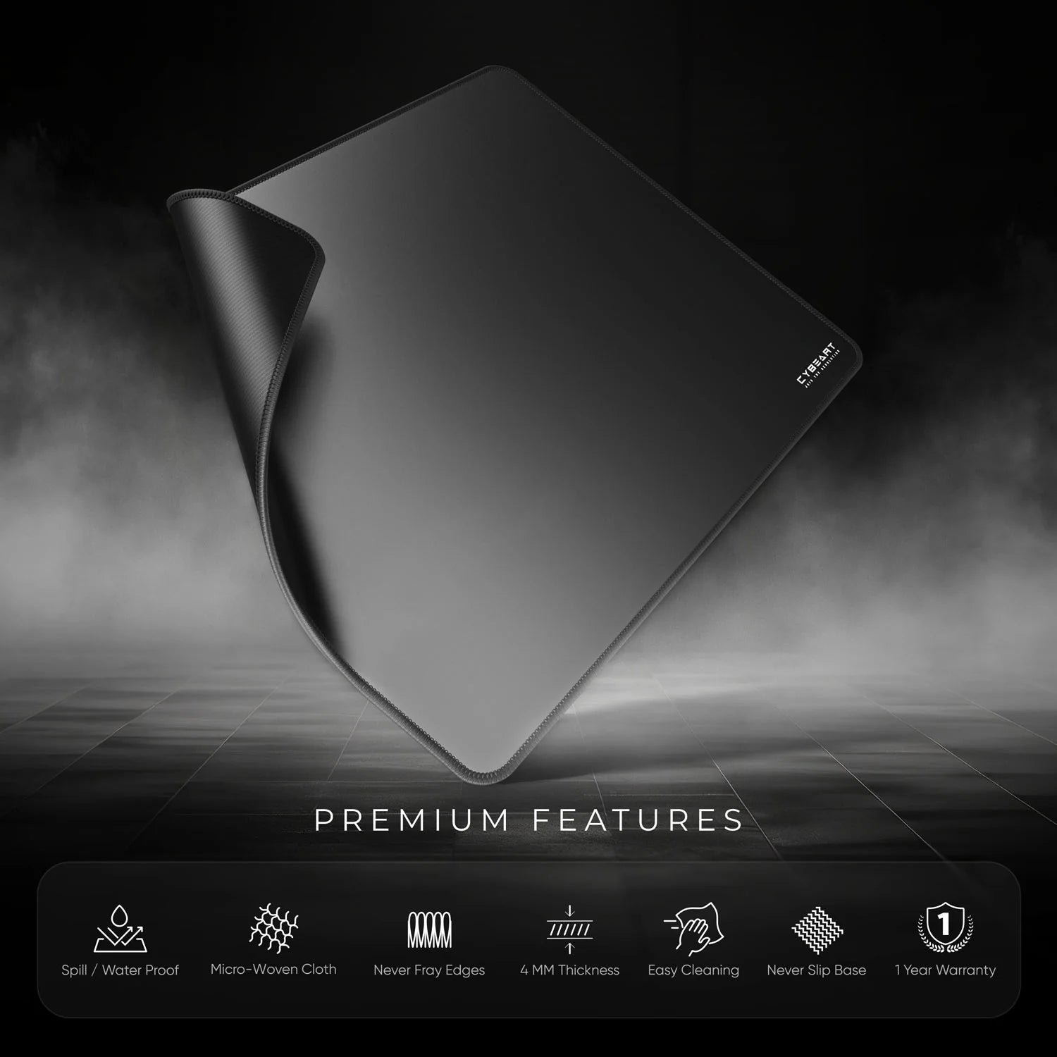 Cybeart | Ghost (Black) Gaming Mouse Pad