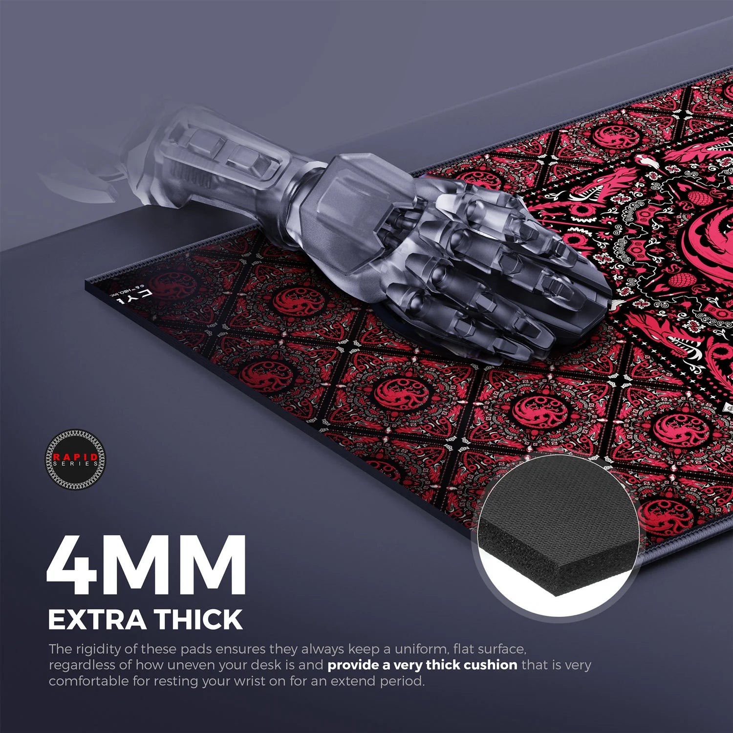 Cybeart | House Targaryen - House of Dragons Gaming Mouse Pad