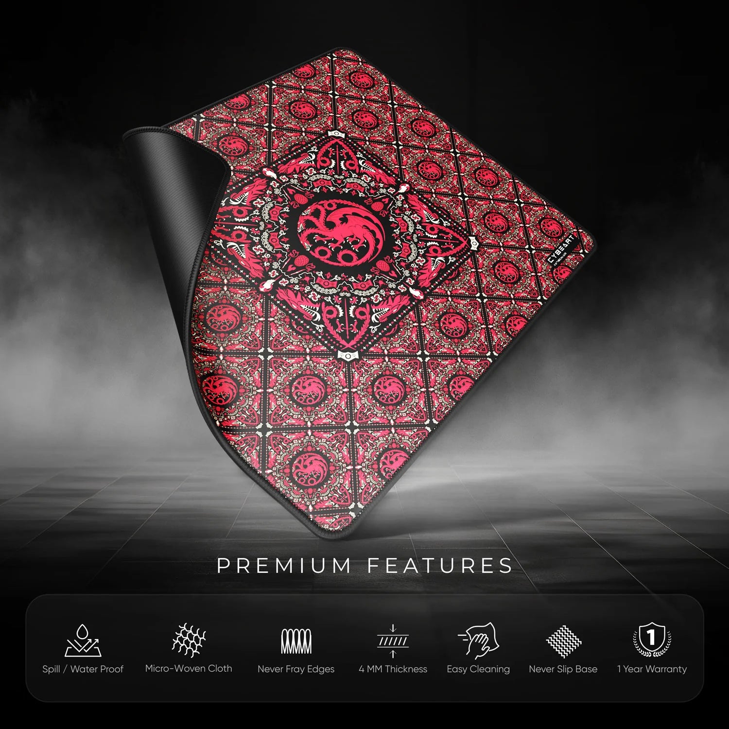 Cybeart | House Targaryen - House of Dragons Gaming Mouse Pad