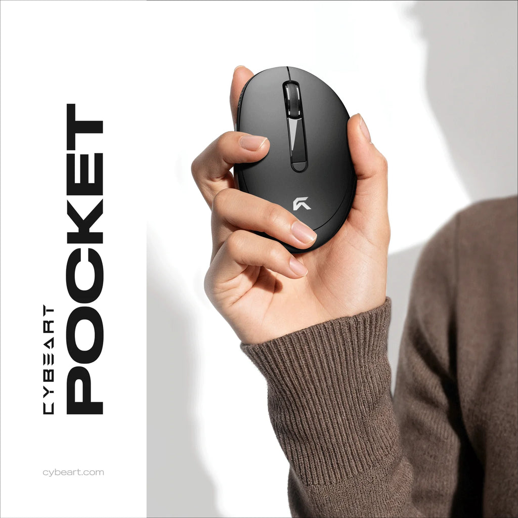 CYBEART | Pocket Wireless Ergonomic Mouse-Black