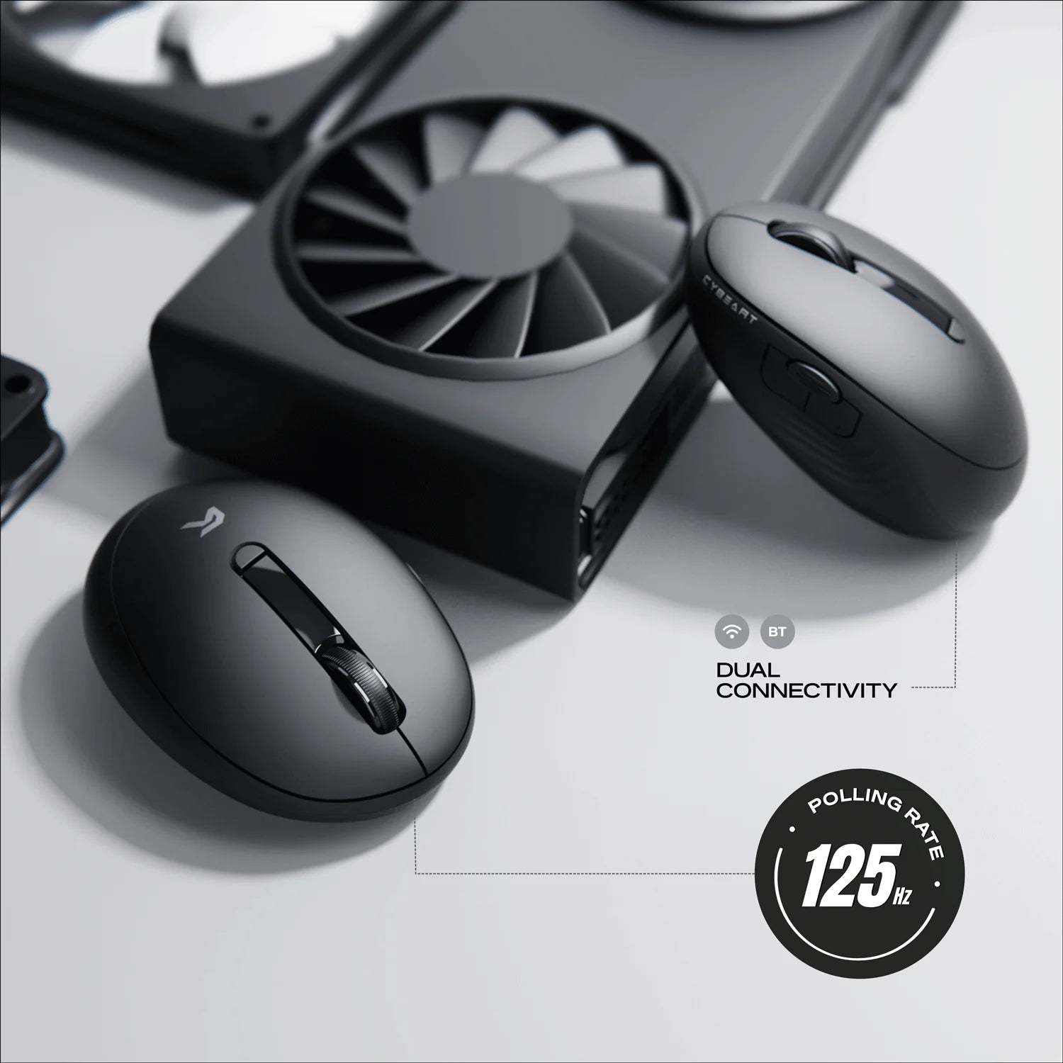 CYBEART | Pocket Wireless Ergonomic Mouse-Black