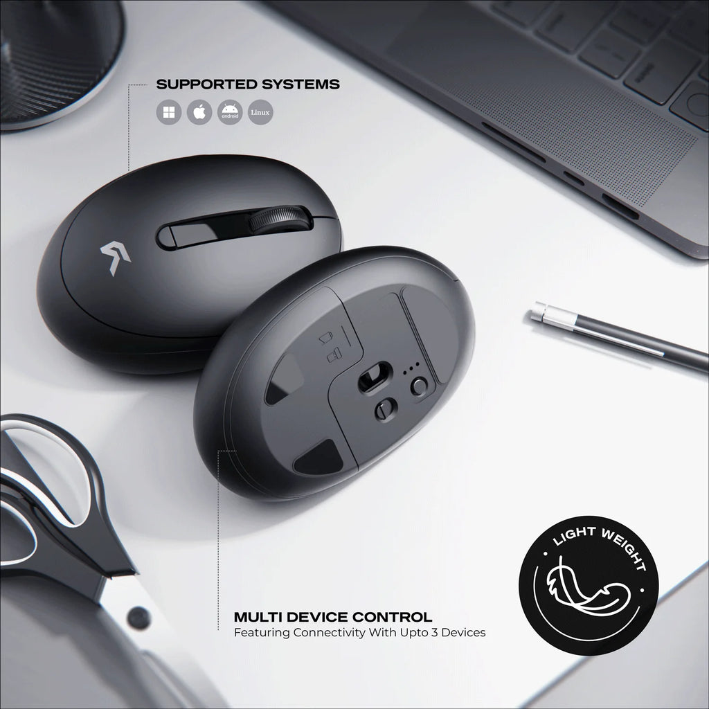 CYBEART | Pocket Wireless Ergonomic Mouse-Black