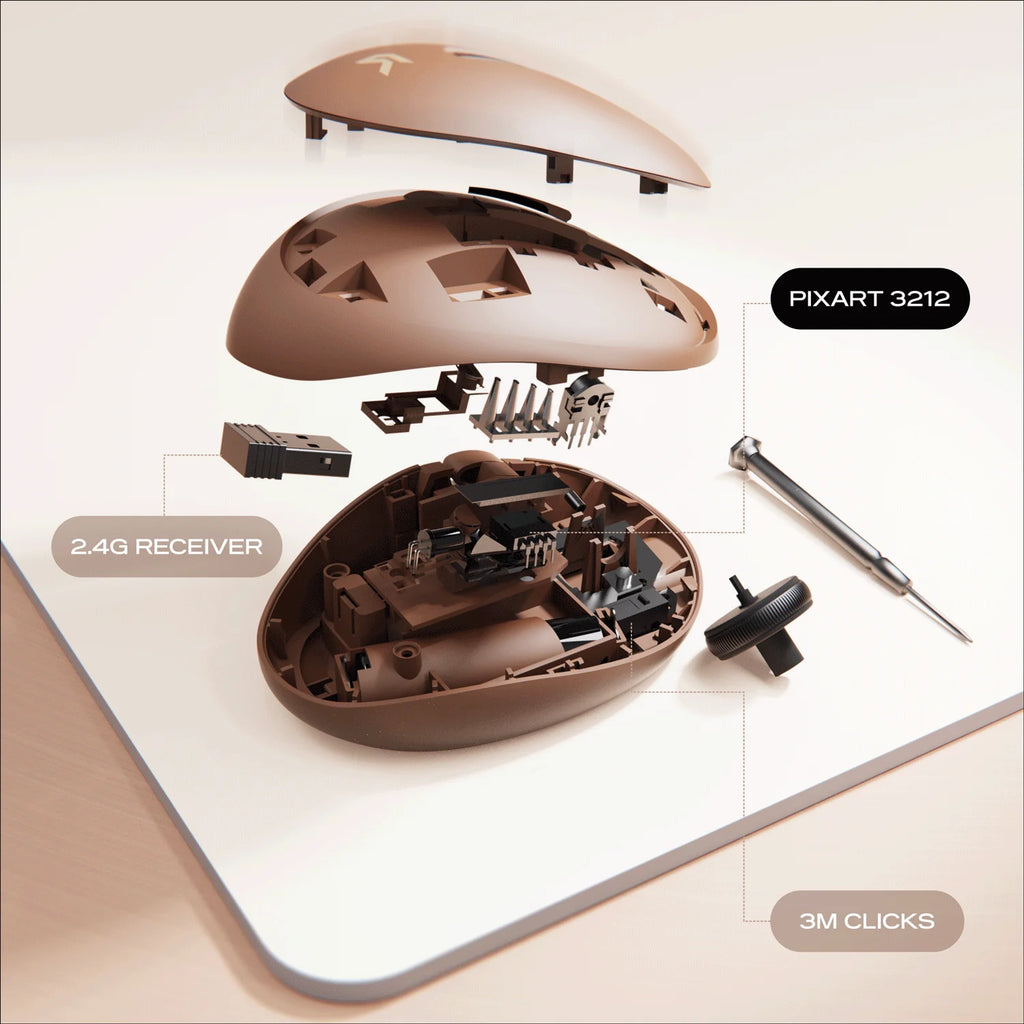 CYBEART | Pocket Wireless Ergonomic Mouse- Mocha Mousse