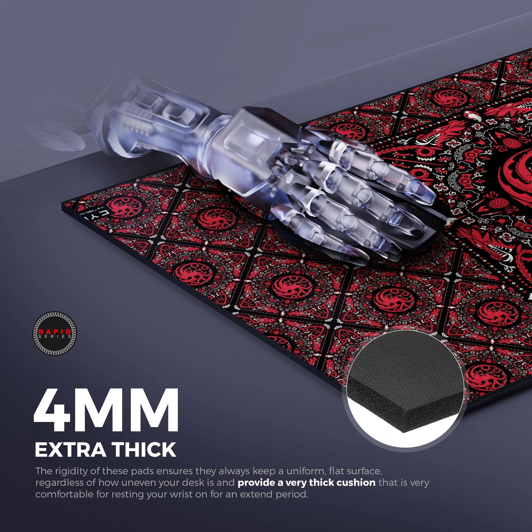 Cybeart | House Targaryen - House of Dragons Gaming Mouse Pad