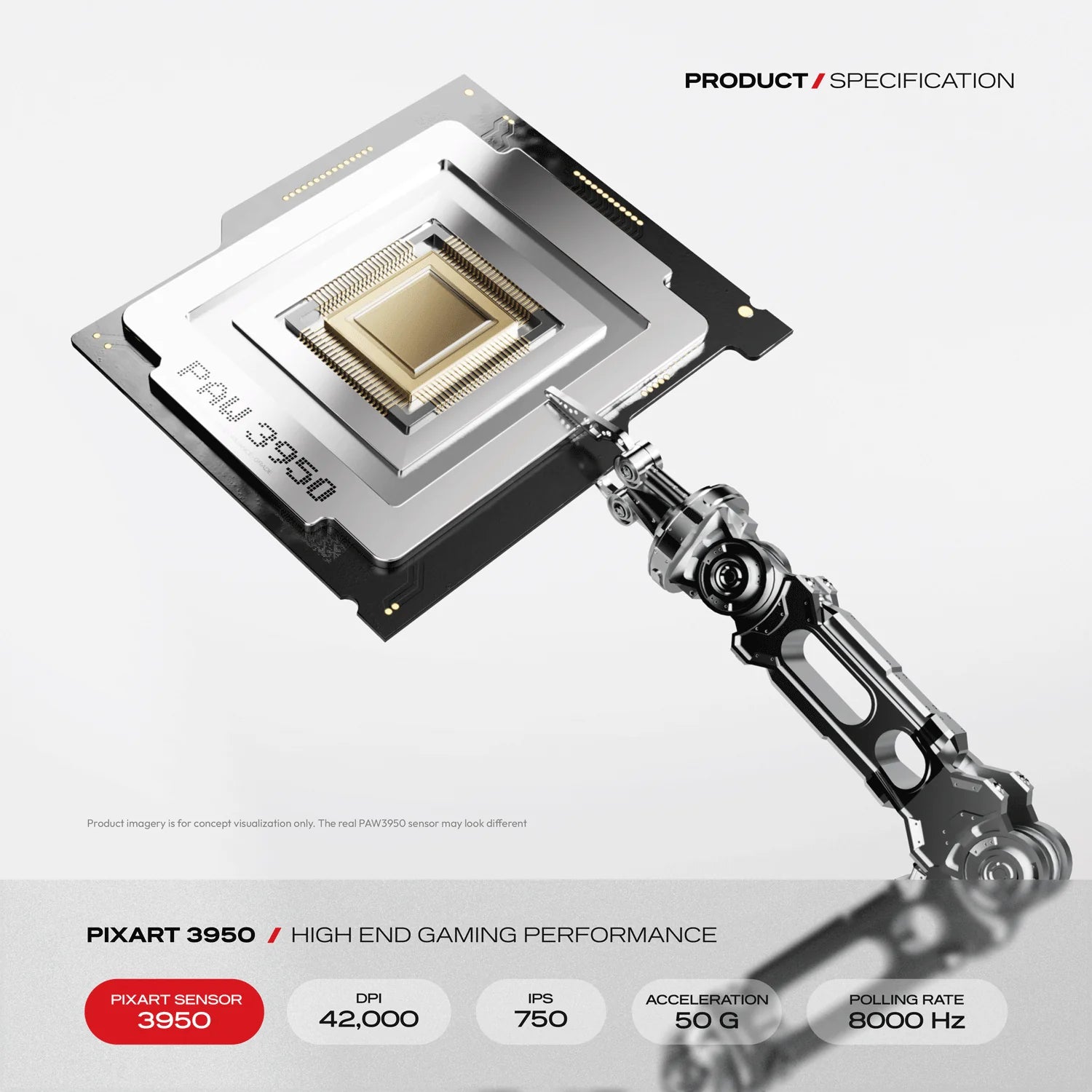 CYBEART | Xeus - 8K 39g Ultra-light Tri-Mode Wireless Gaming Mouse - White