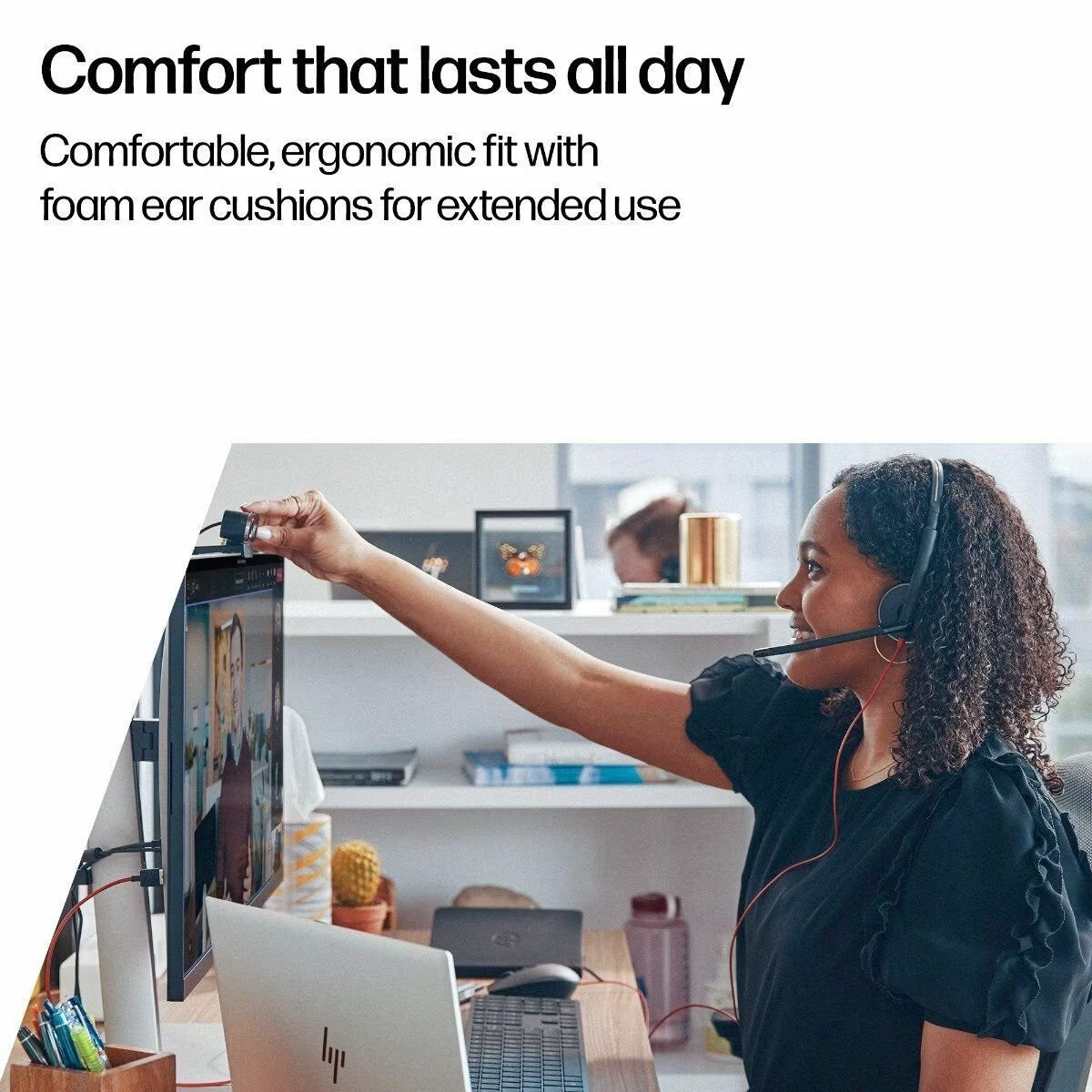 Poly Blackwire 3220 Stereo USB-C Headset with USB-A Adapter | Noise-Cancelling Mic