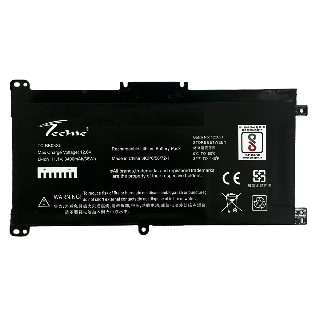 Techie Compatible Laptop Battery for HP BK03XL – HSTNN-LB7S (Pavilion X360 14-BA000NB Series)