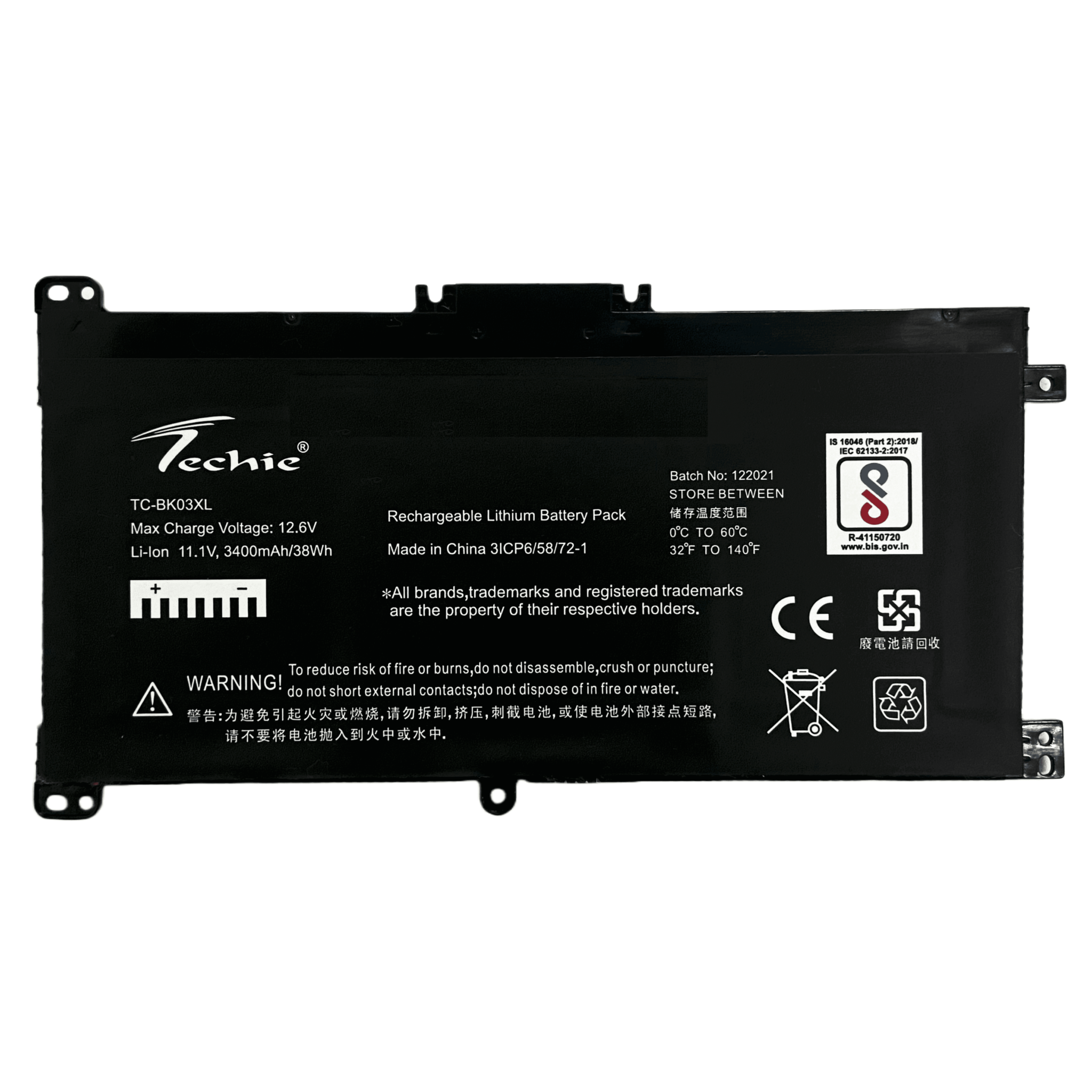 Techie Compatible Laptop Battery for HP BK03XL – HSTNN-LB7S (Pavilion X360 14-BA000NB Series)