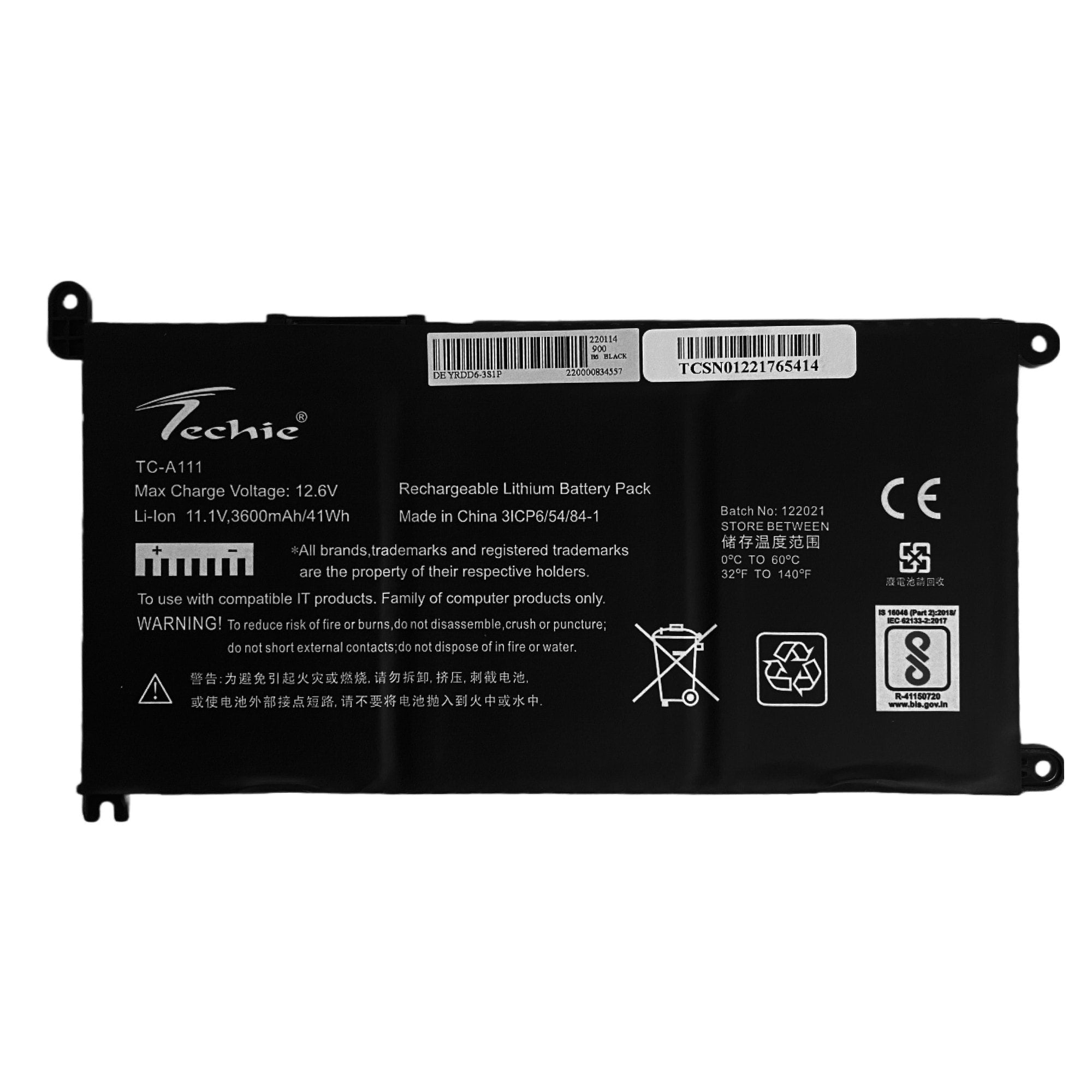 Techie Compatible Laptop Battery for Dell YRDD6 – Inspiron 14-5481 / 7581 Series