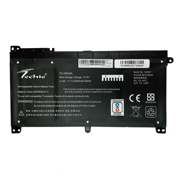 Techie Compatible Laptop Battery for HP ON03XL – B103XL, BI03XL, Stream 14-DS / 14-CB / 14-AX / Pavilion X360 13-U104TU