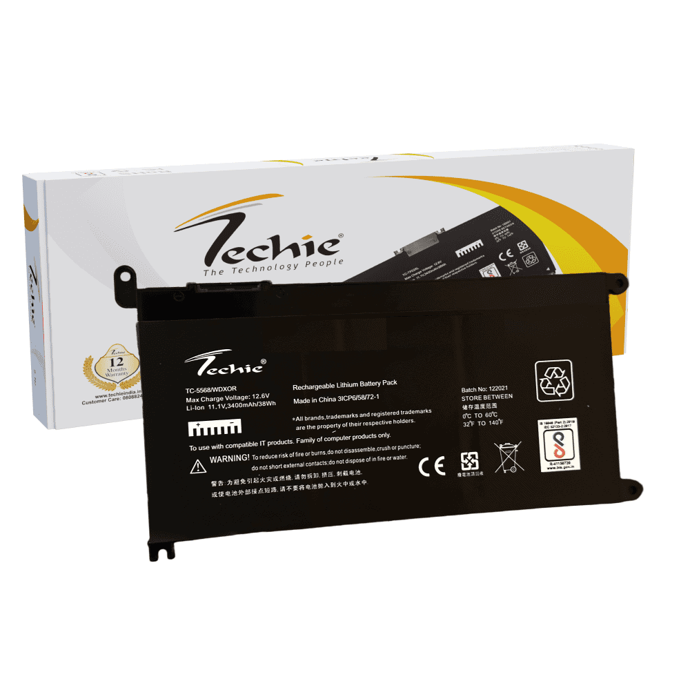 Techie Compatible Laptop Battery for Dell Inspiron Series (T2JX4 / WDX0R / WDXOR)