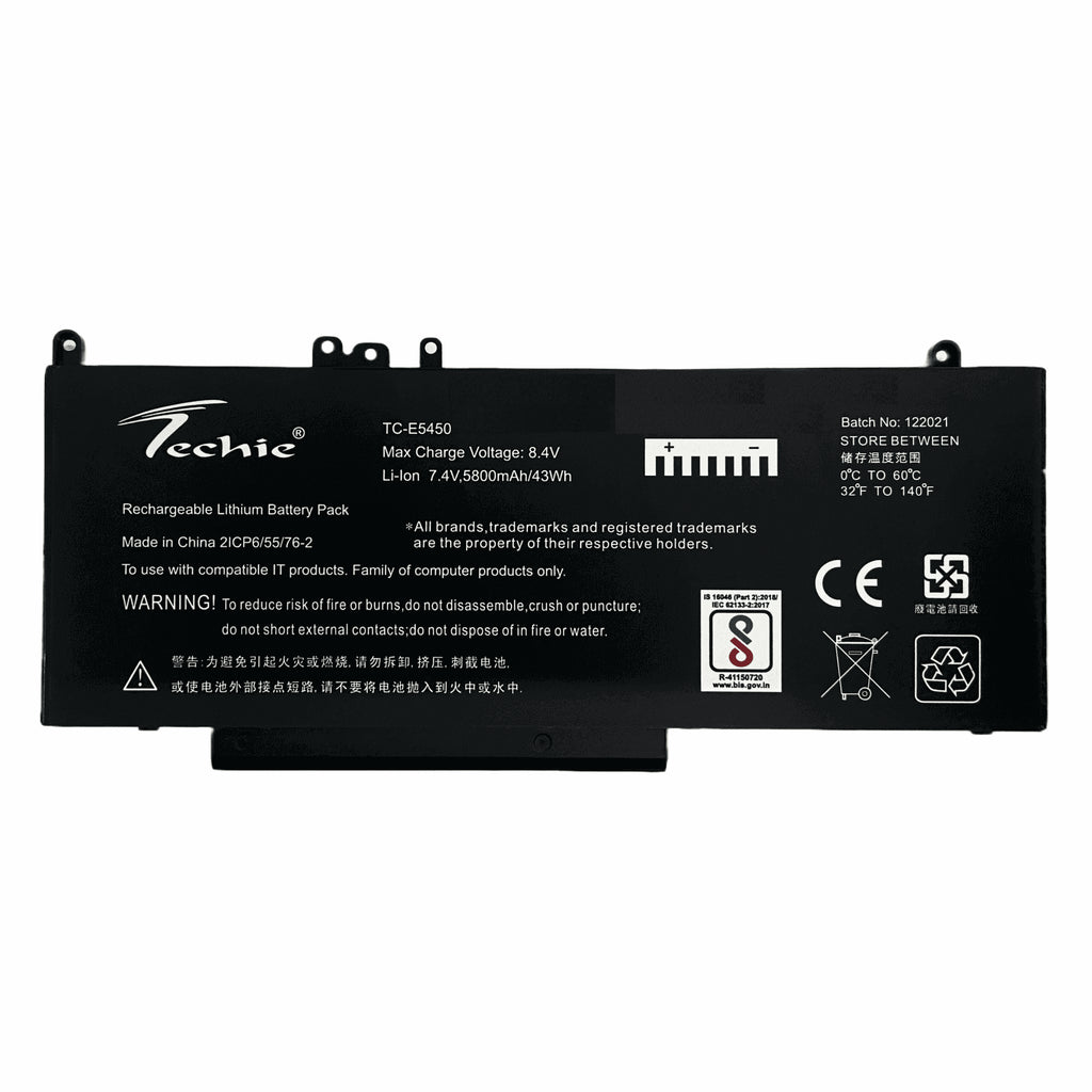 Techie Compatible Laptop Battery for Dell E5450 – G5M10 / Latitude E5550 / E5570 / E5470 Series