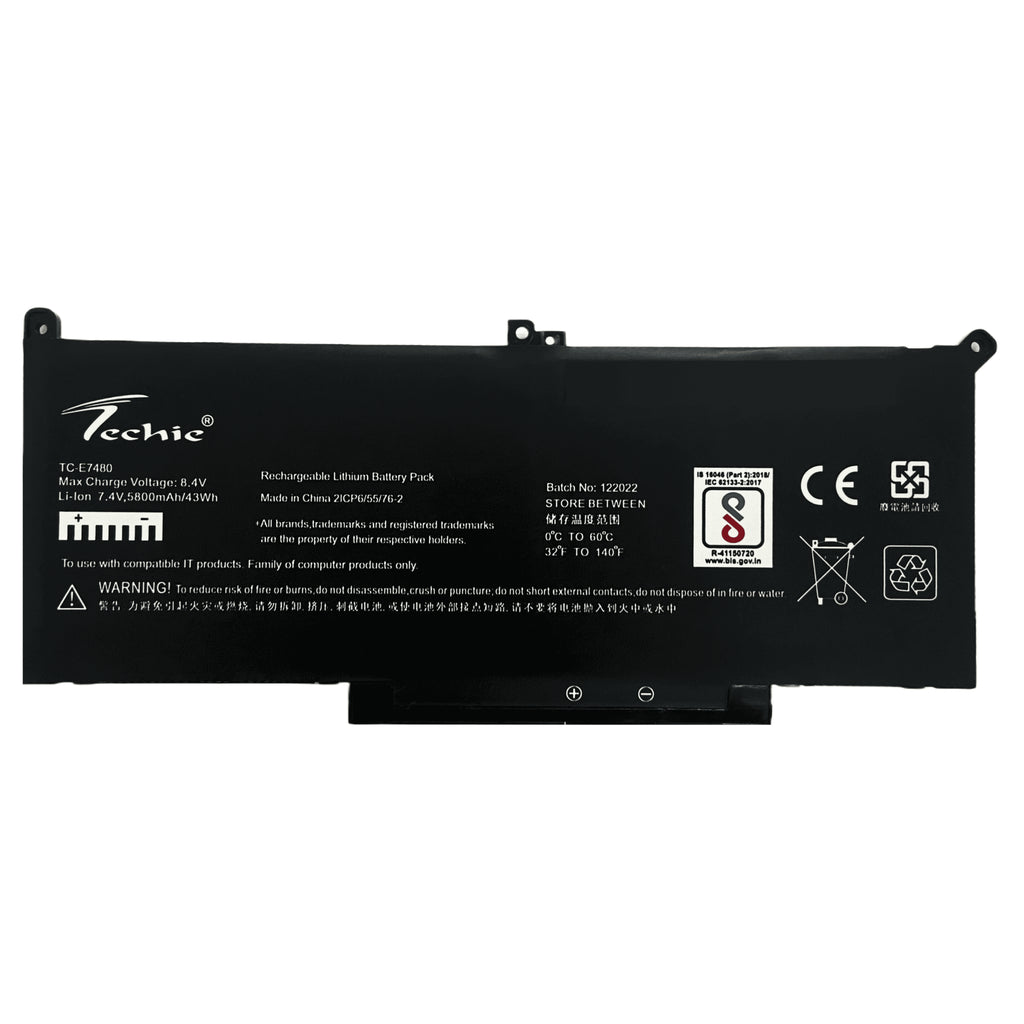 Techie Compatible Laptop Battery for Dell E7480 – F3YGT / MYJ96 / DM3WC (Latitude E7280 / E7380 Series)