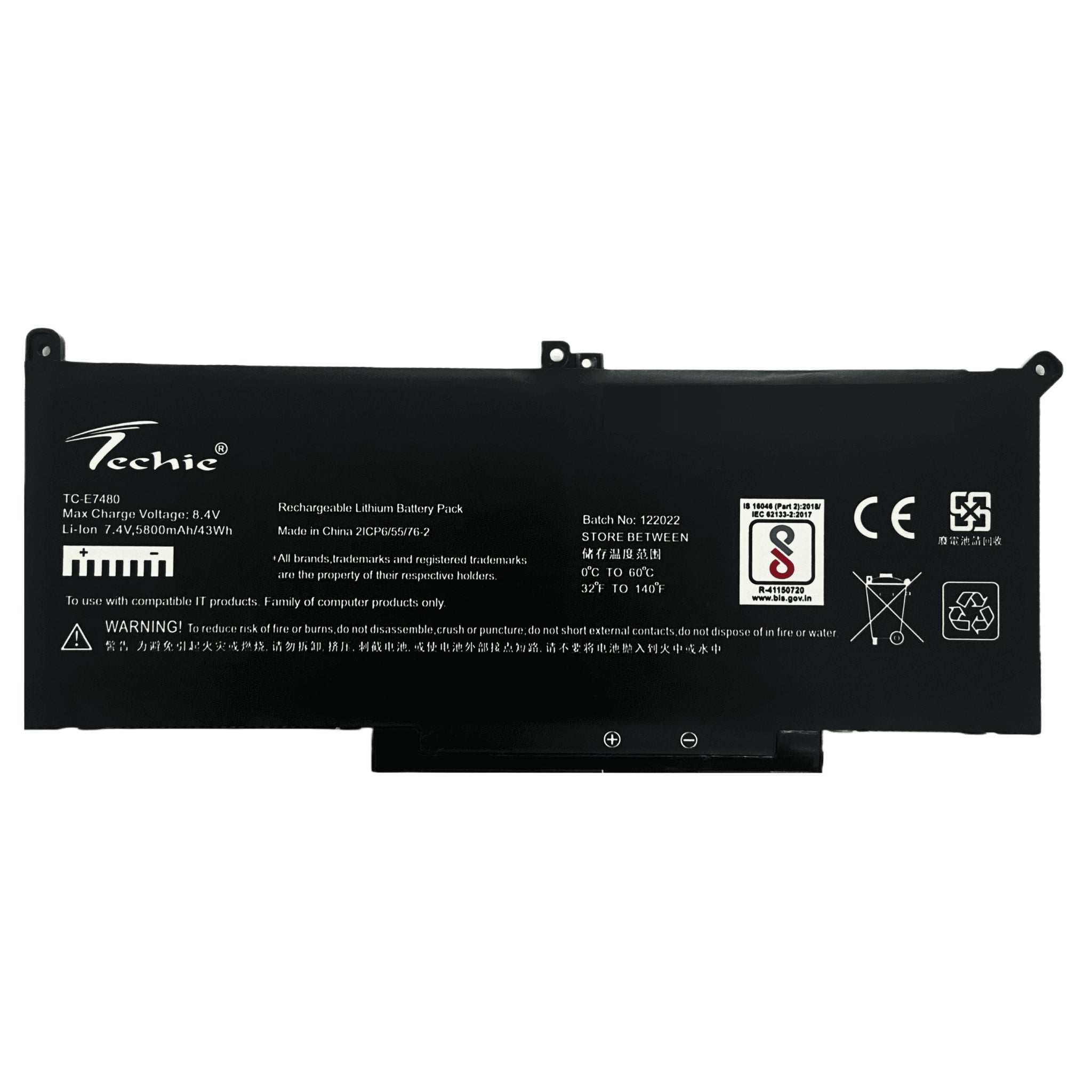 Techie Compatible Laptop Battery for Dell E7480 – F3YGT / MYJ96 / DM3WC (Latitude E7280 / E7380 Series)