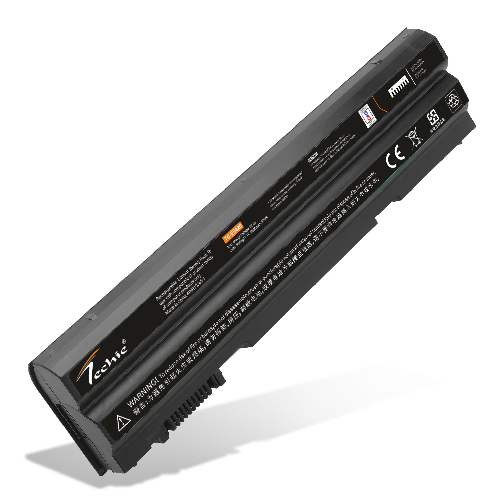 Techie Pro Series Laptop Battery for Dell E5420 – 6-Cell, 5200 mAh (Latitude E5420 / E5520 / E6420 / E6520 Series)