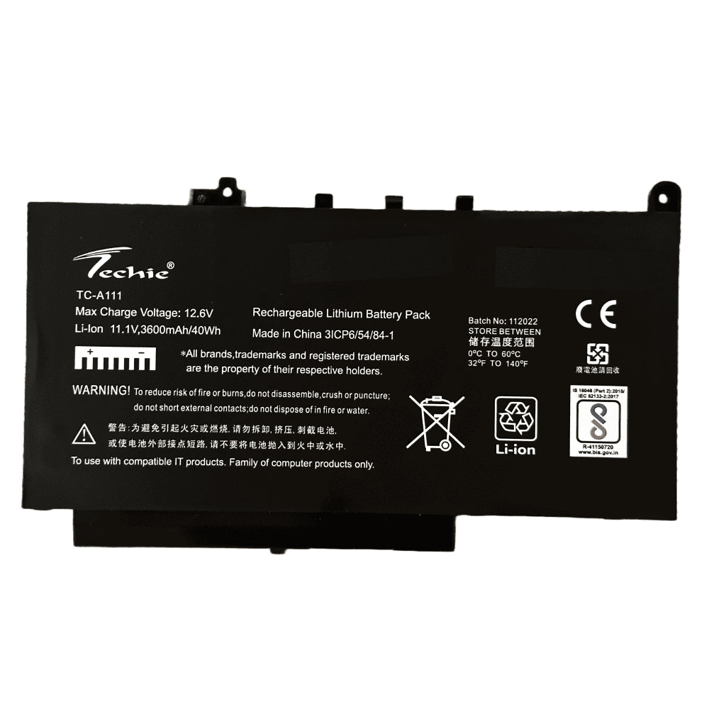 Techie Compatible Laptop Battery for Dell Latitude E7470 (0579TY / 579TY / F1KTM / PDNM2)