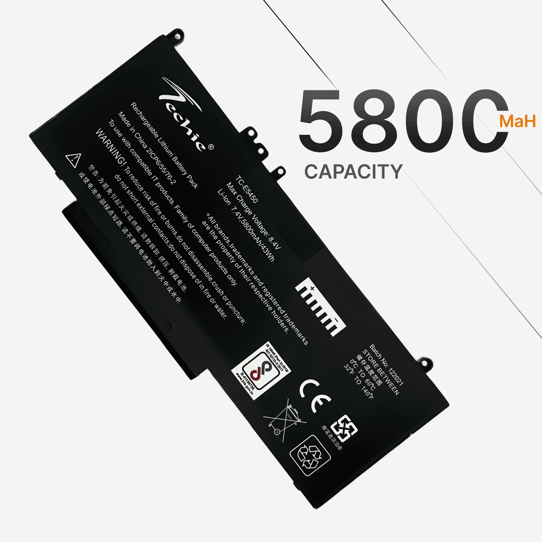 Techie Compatible Laptop Battery for Dell E5450 – G5M10 / Latitude E5550 / E5570 / E5470 Series