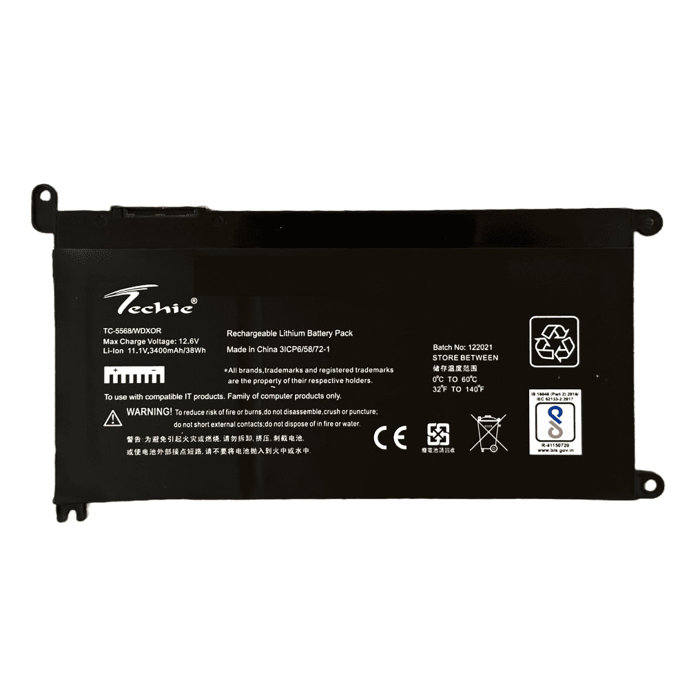 Techie Compatible Laptop Battery for Dell Inspiron Series (T2JX4 / WDX0R / WDXOR)