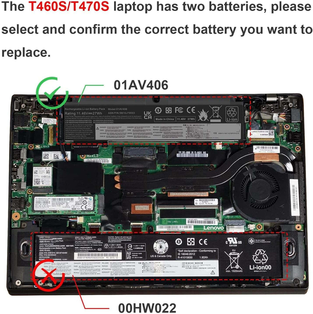 Techie Compatible Laptop Battery for Lenovo 01AV405 – ThinkPad T470s Series