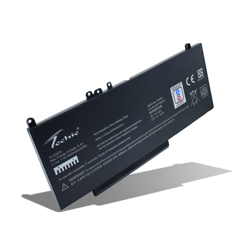 Techie Compatible Laptop Battery for Dell E5470 – Latitude E5450 / E5470 / E5550 / E5570 (6MT4T Series)