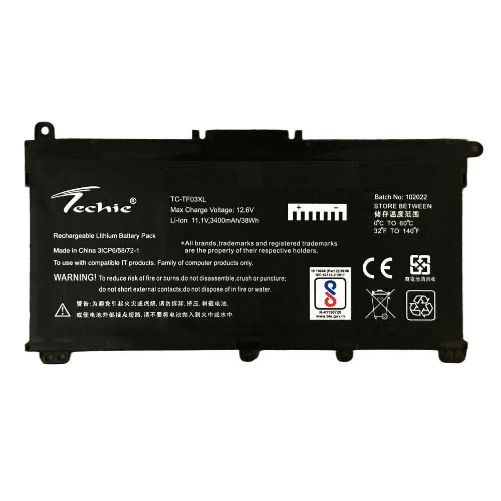Techie Compatible Laptop Battery for HP TF03XL – Pavilion 14-BF / 14-BK / 14-CD / 15-DA / 15-CC / Pavilion X360 Series