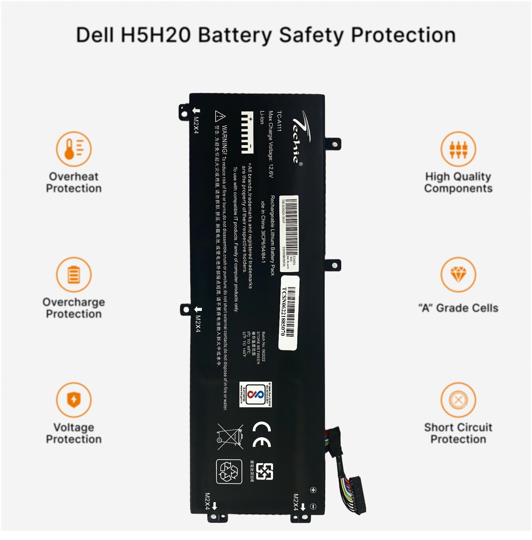 Techie Compatible Laptop Battery for Dell XPS 15 / Precision 5510 (H5H20)