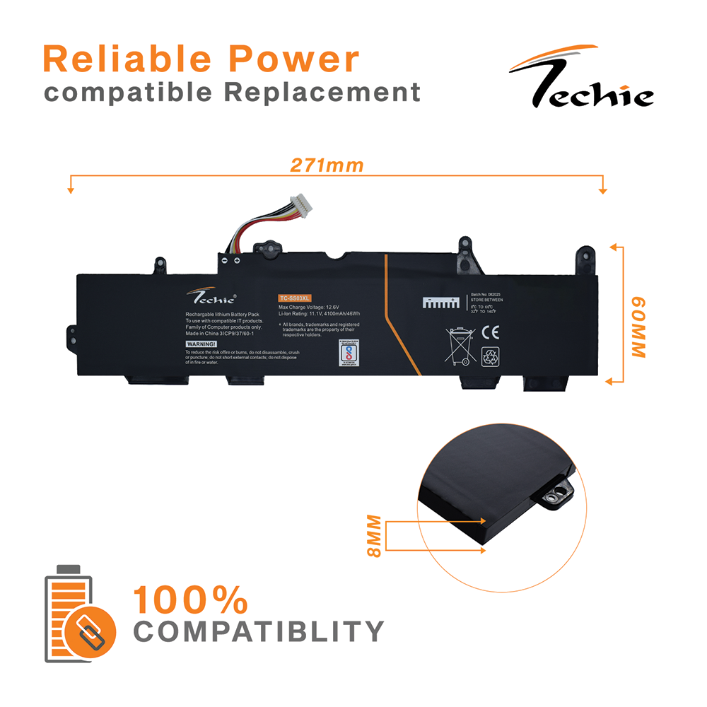 Techie Pro Series Laptop Battery for HP EliteBook / ZBook Series (SS03XL)