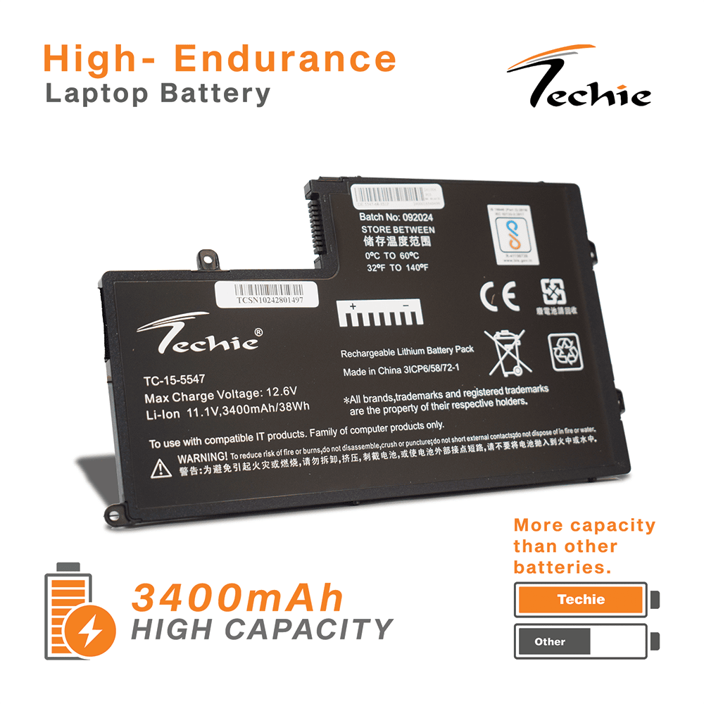 Techie Compatible Laptop Battery for Dell 5547 – TRHFF / Inspiron 5548 / 5447 / Latitude 3450 Series