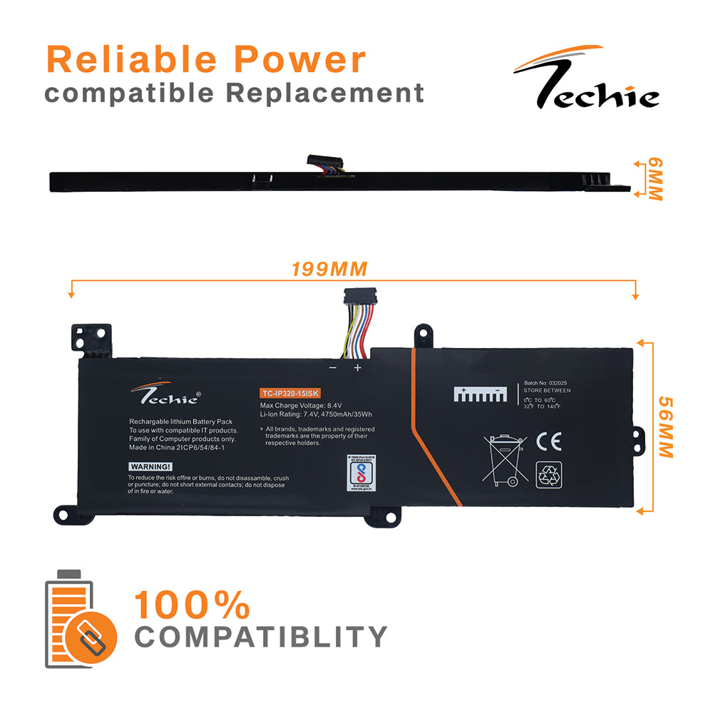 Techie Pro Series Laptop Battery for Lenovo IP320-15ISK / L16C2PB1 Series