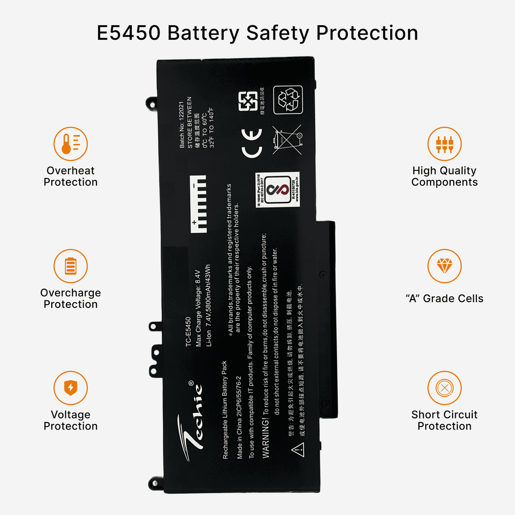Techie Compatible Laptop Battery for Dell E5450 – G5M10 / Latitude E5550 / E5570 / E5470 Series