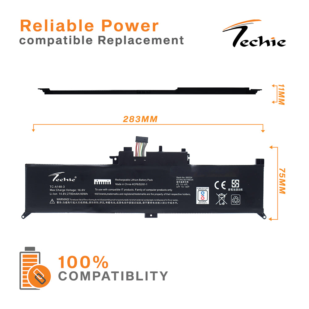Techie Compatible Laptop Battery for Lenovo ThinkPad Yoga 260 / Yoga 370 / Yoga X380 Series (00HW026 / 00HW027)