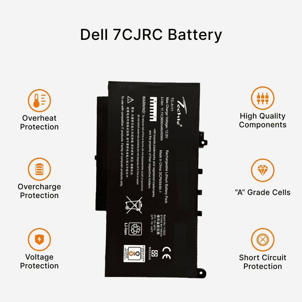 Techie Compatible Laptop Battery for Dell Latitude E7470 (0579TY / 579TY / F1KTM / PDNM2)