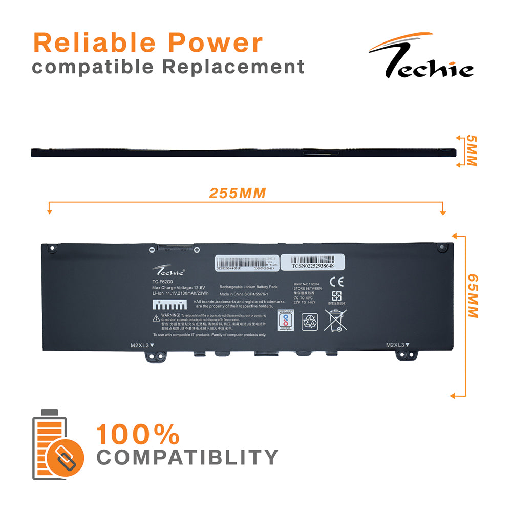 Techie Compatible Laptop Battery for Dell Inspiron 7373 / Vostro 5370 (F62G0)