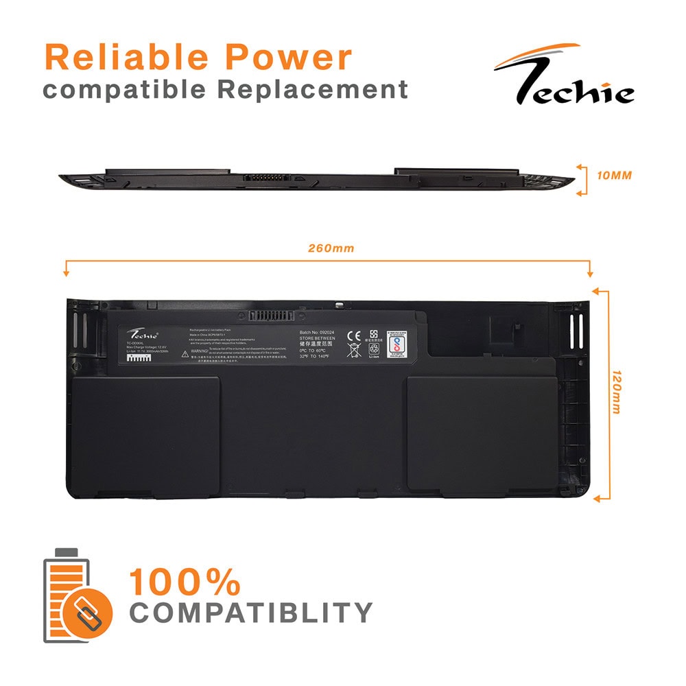 Techie Compatible Laptop Battery for HP OD06XL – HSTNN-IB4F (EliteBook Revolve 810 G1 / G2 / G3 Series)