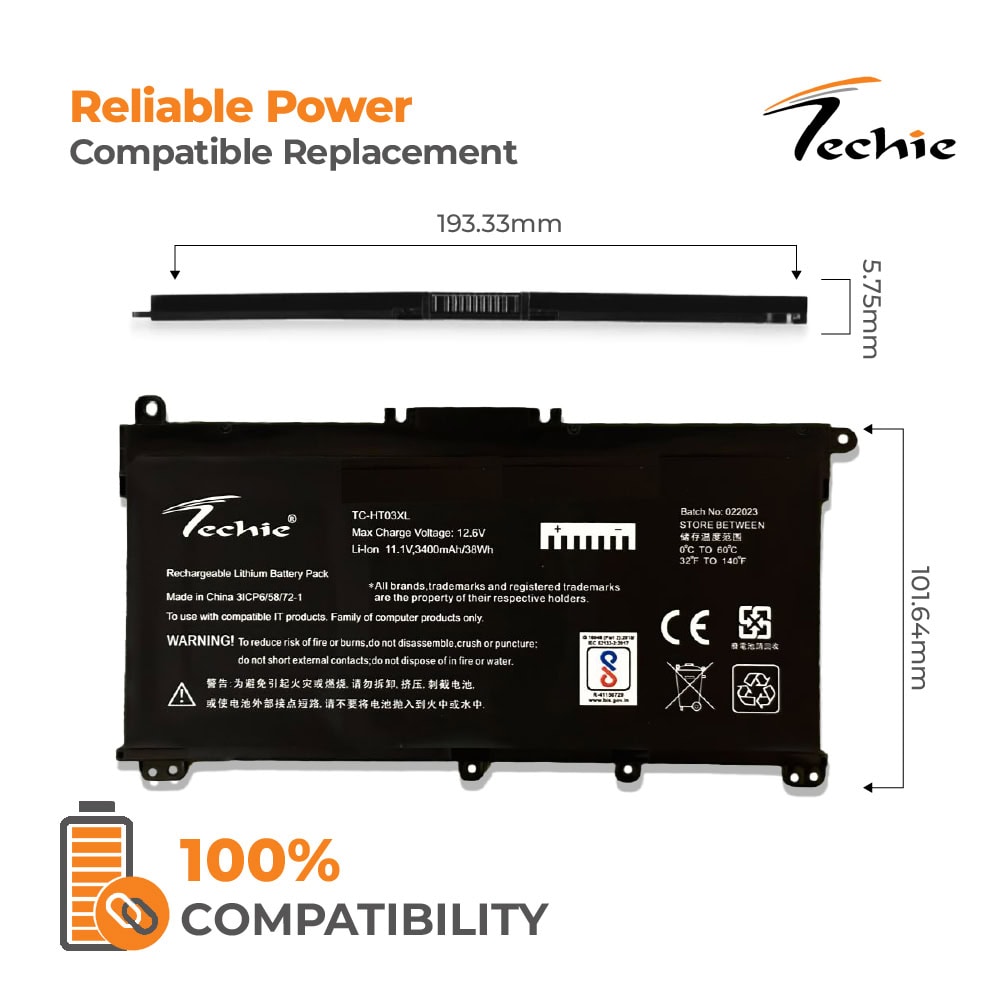 Techie Laptop Battery for HP HT03XL – Pavilion 17-BY0152UR