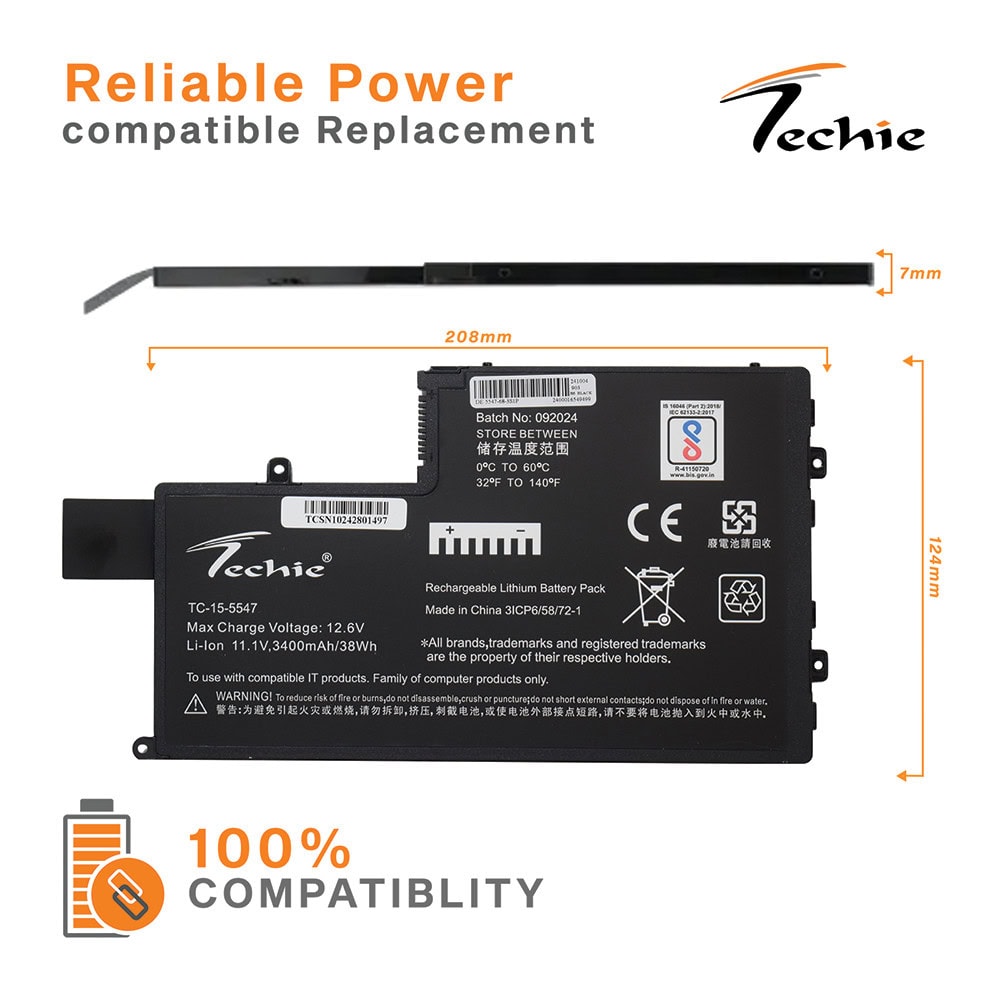 Techie Compatible Laptop Battery for Dell 5547 – TRHFF / Inspiron 5548 / 5447 / Latitude 3450 Series