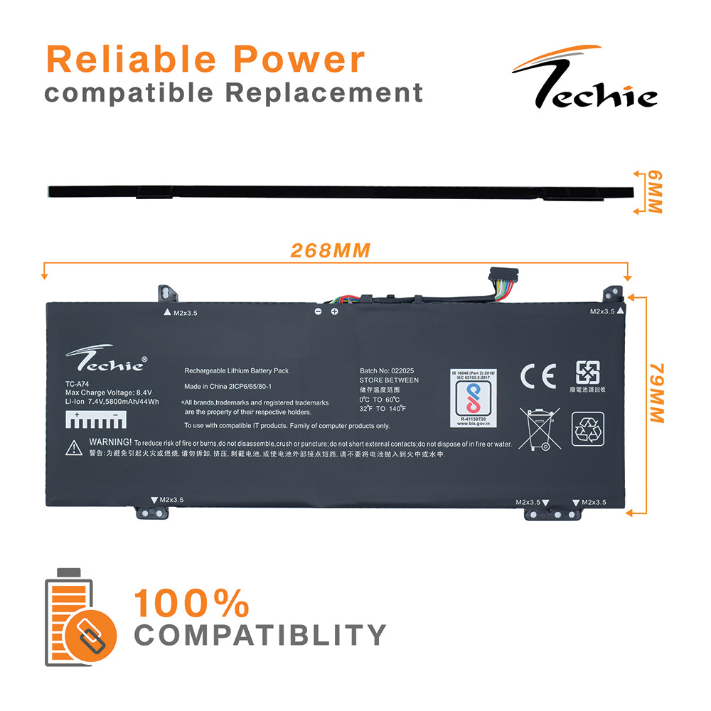 Techie Compatible Laptop Battery for Lenovo Ideapad 530S-15IKB / Yoga 530 / Flex 6 Series (L17C4PB0)