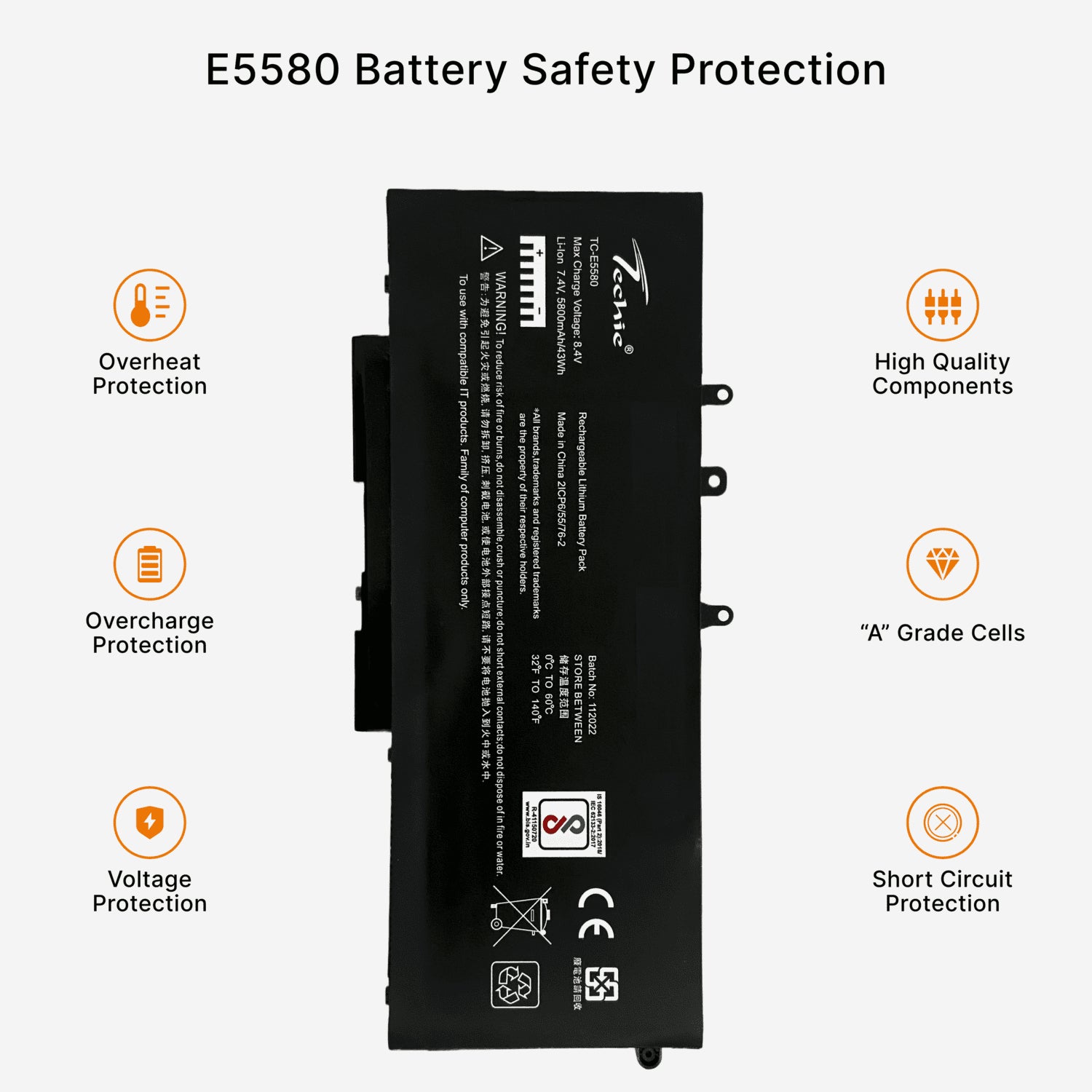 Techie Compatible Laptop Battery for Dell E5580 – Latitude 5490 / 5491 / 5580 / 5480 / 5280 / 5290 Series
