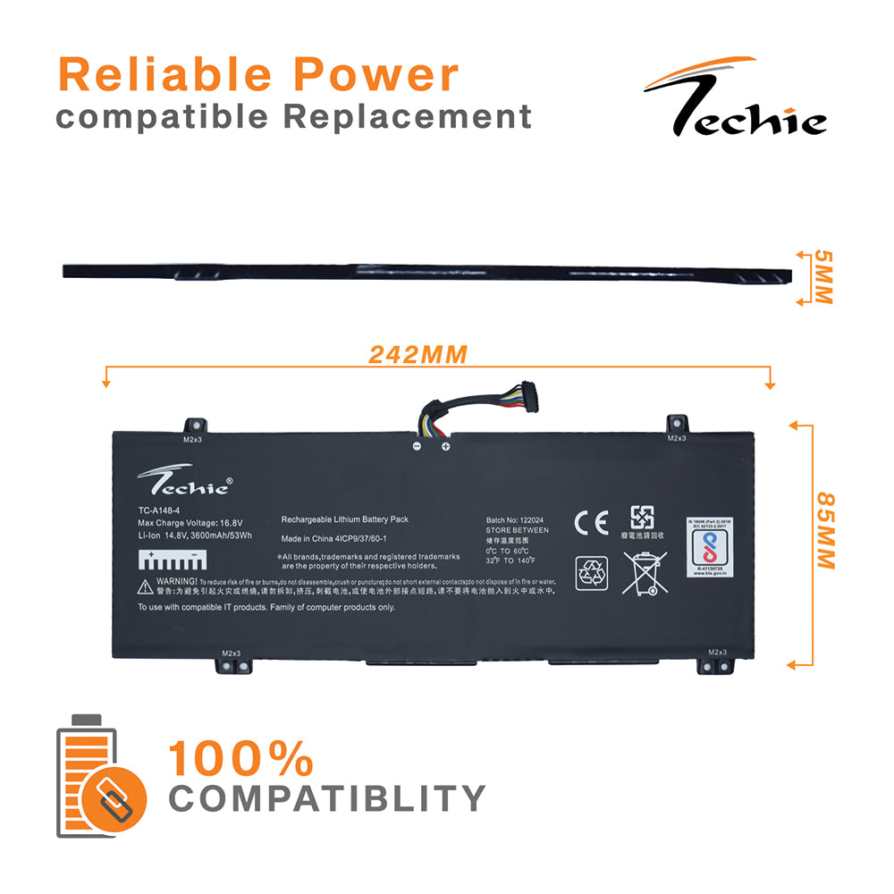 Techie Compatible Laptop Battery for Lenovo IdeaPad C340-14API Series (L18M4PF3 / L18C4PF3 / L18C4PF4)