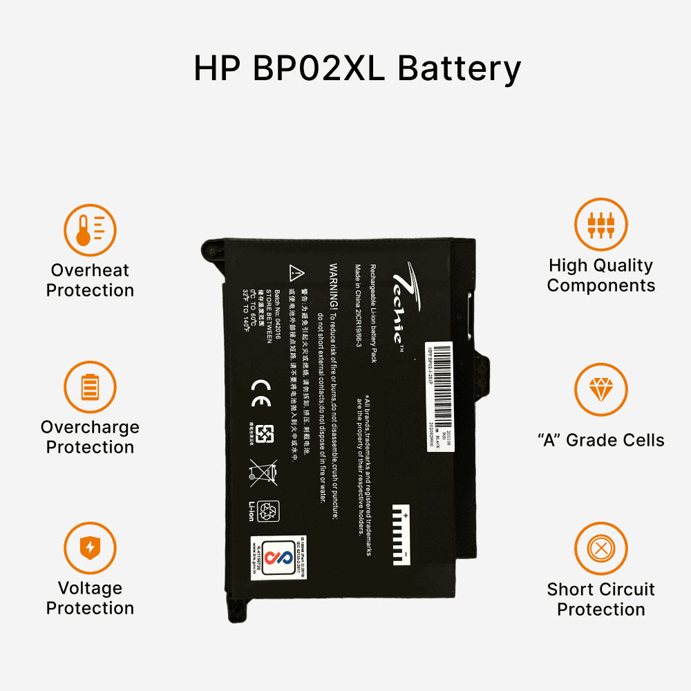Techie Compatible Laptop Battery for HP Pavilion Series (BP02XL / BPO2XL)