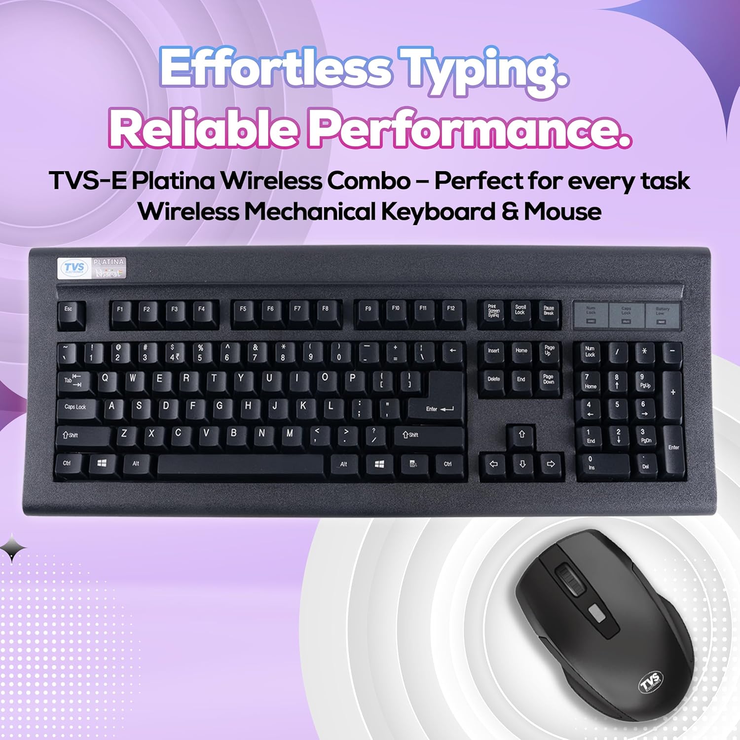 TVS Gold Platina Wireless Mechanical Keyboard & Mouse Combo